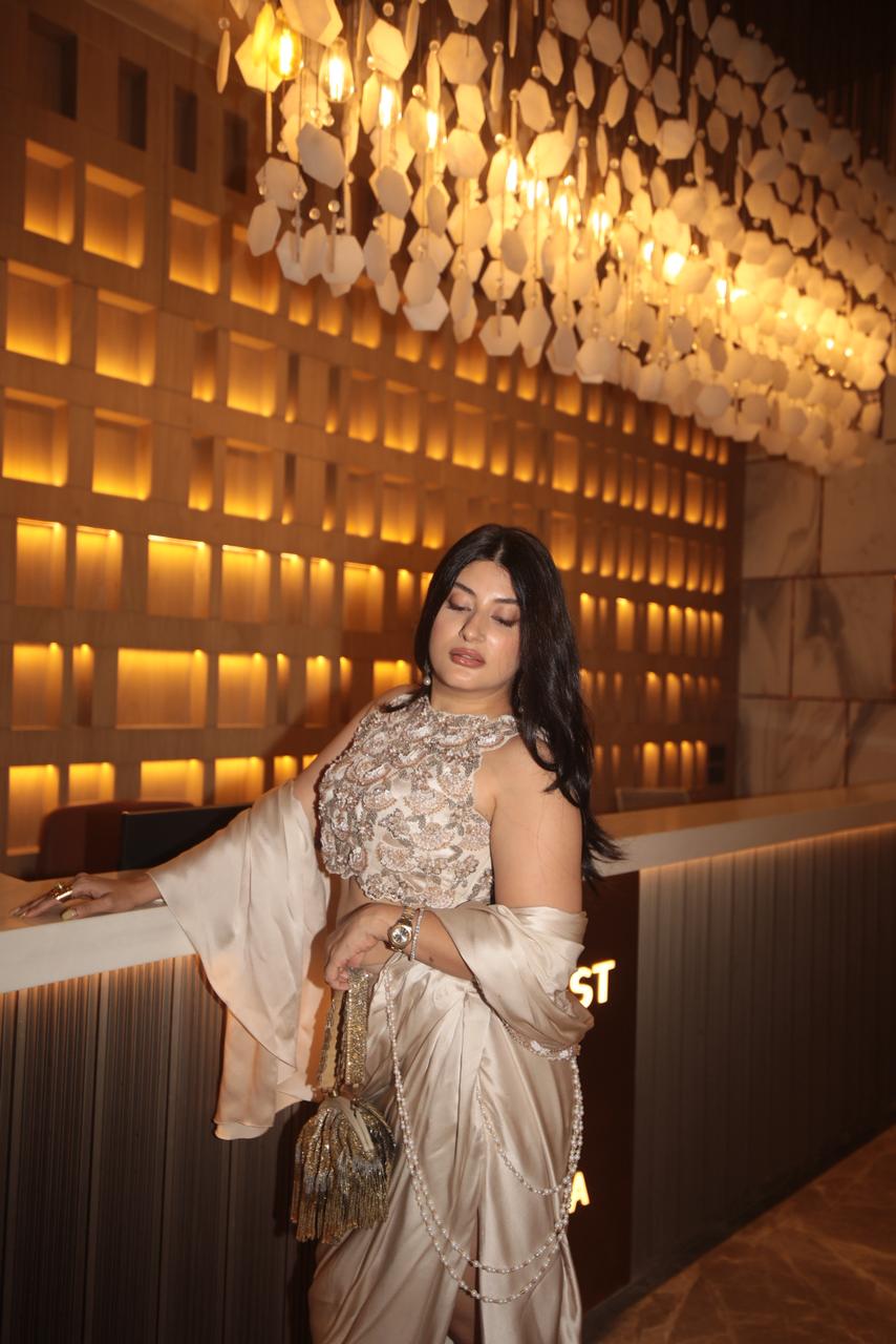 Trishala Sikka in Moonveil Satin Saree