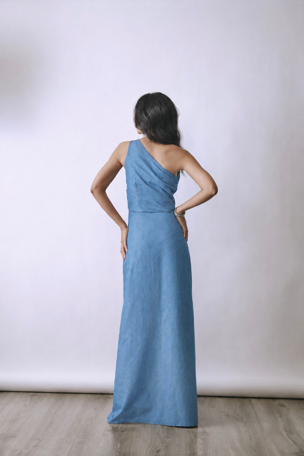 One Shoulder Ice Gown