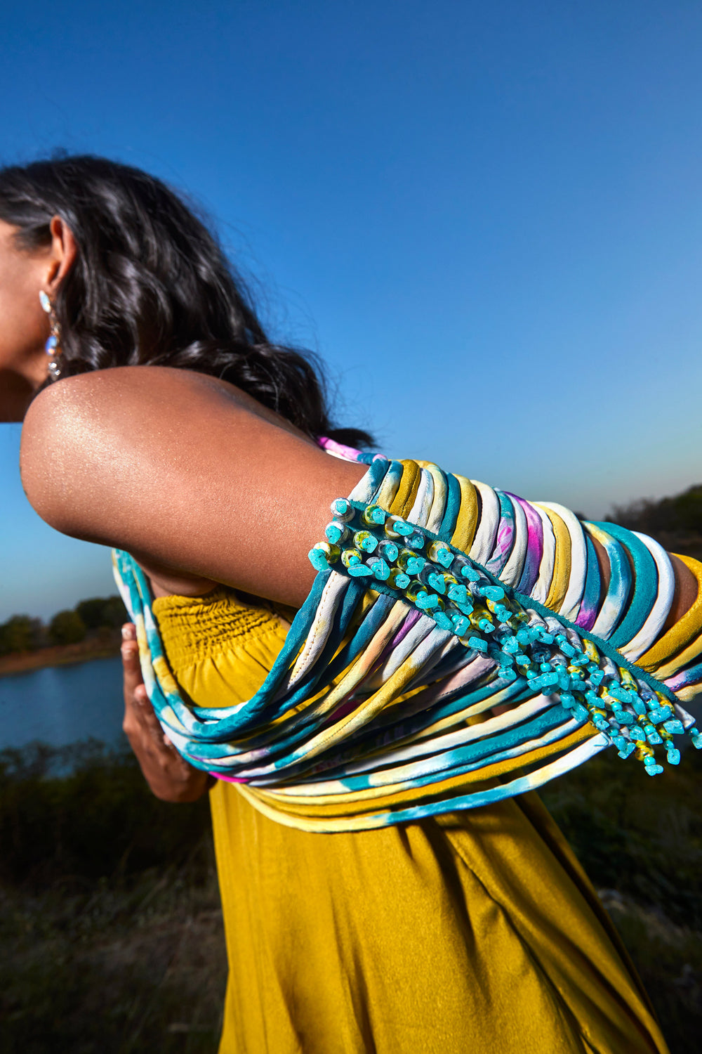 Green Jumpsuit with Corded Throw