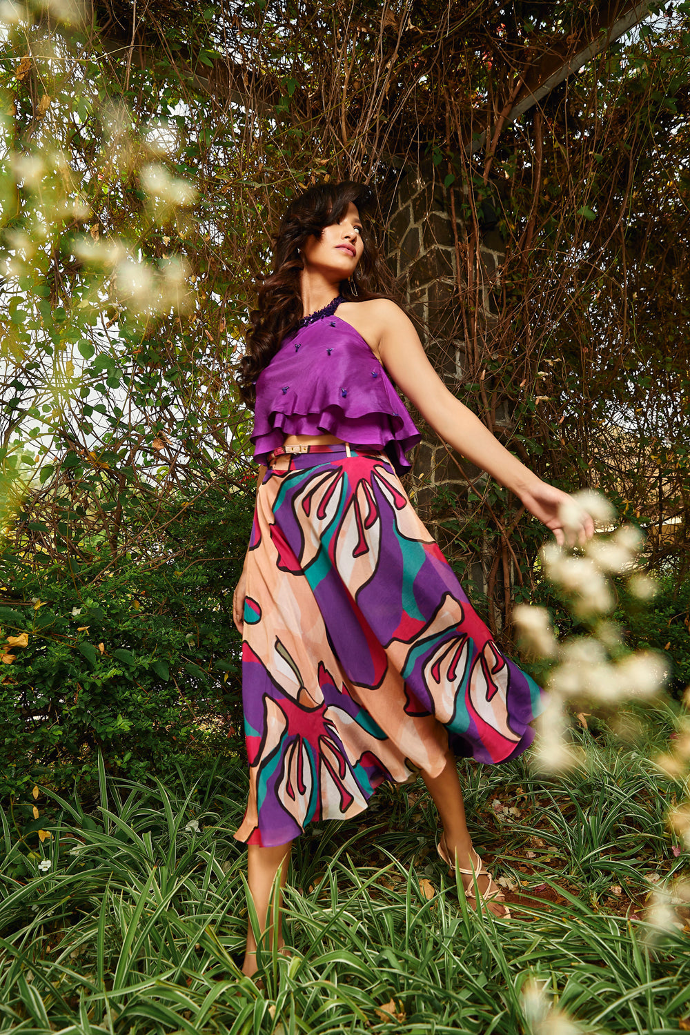Floral Printed Skirt Set