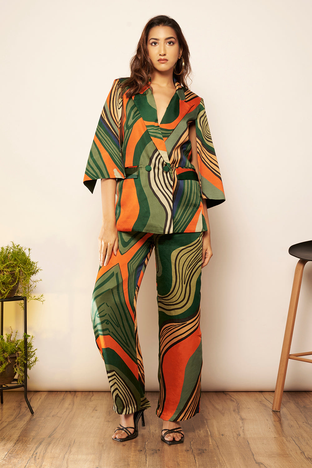 Printed Cape Blazer