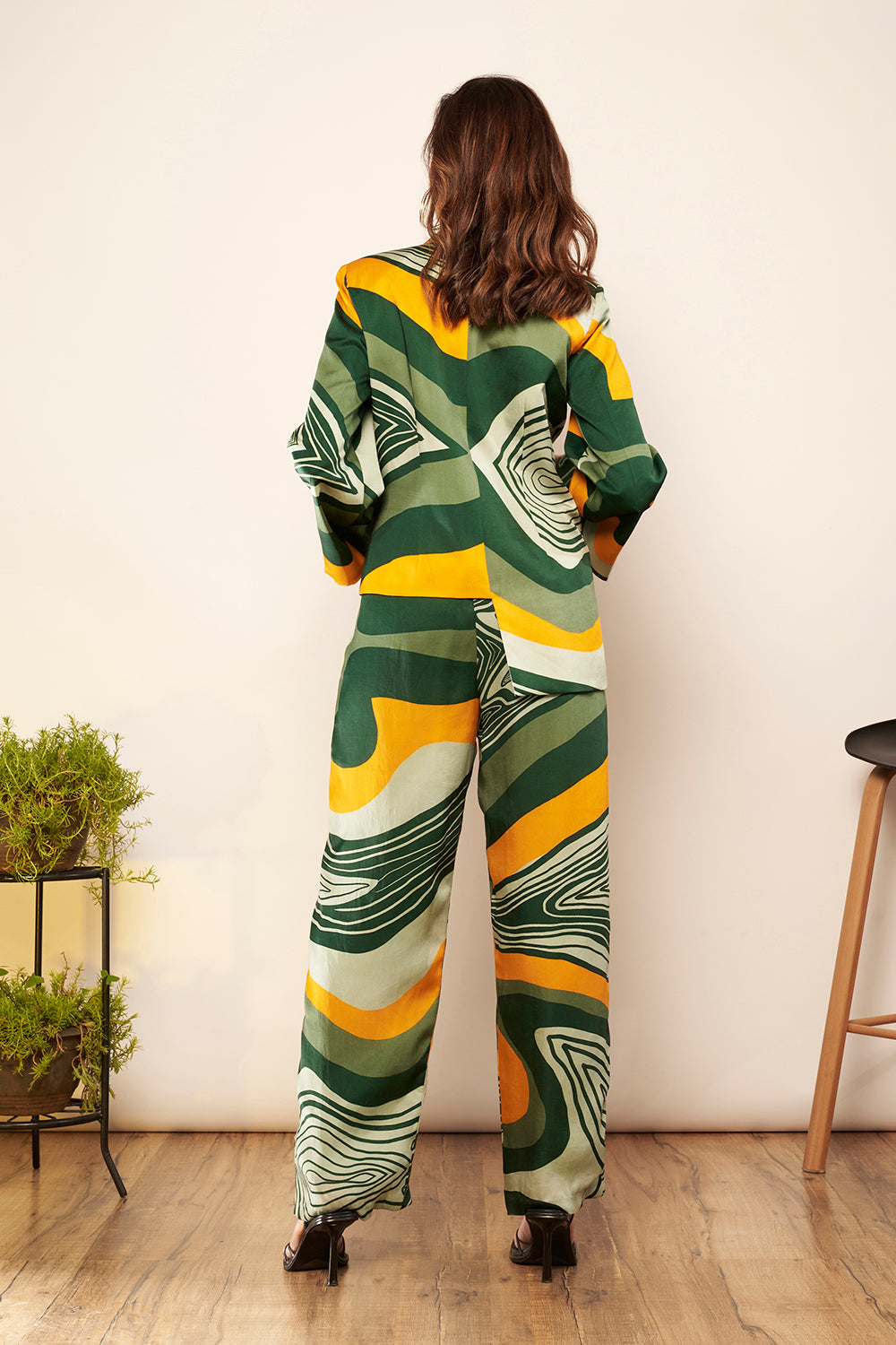 Light Green/Yellow Straight Fit Pants