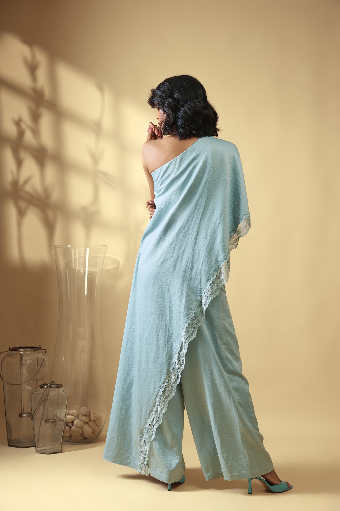 Aurelia Mint Satin Jumpsuit