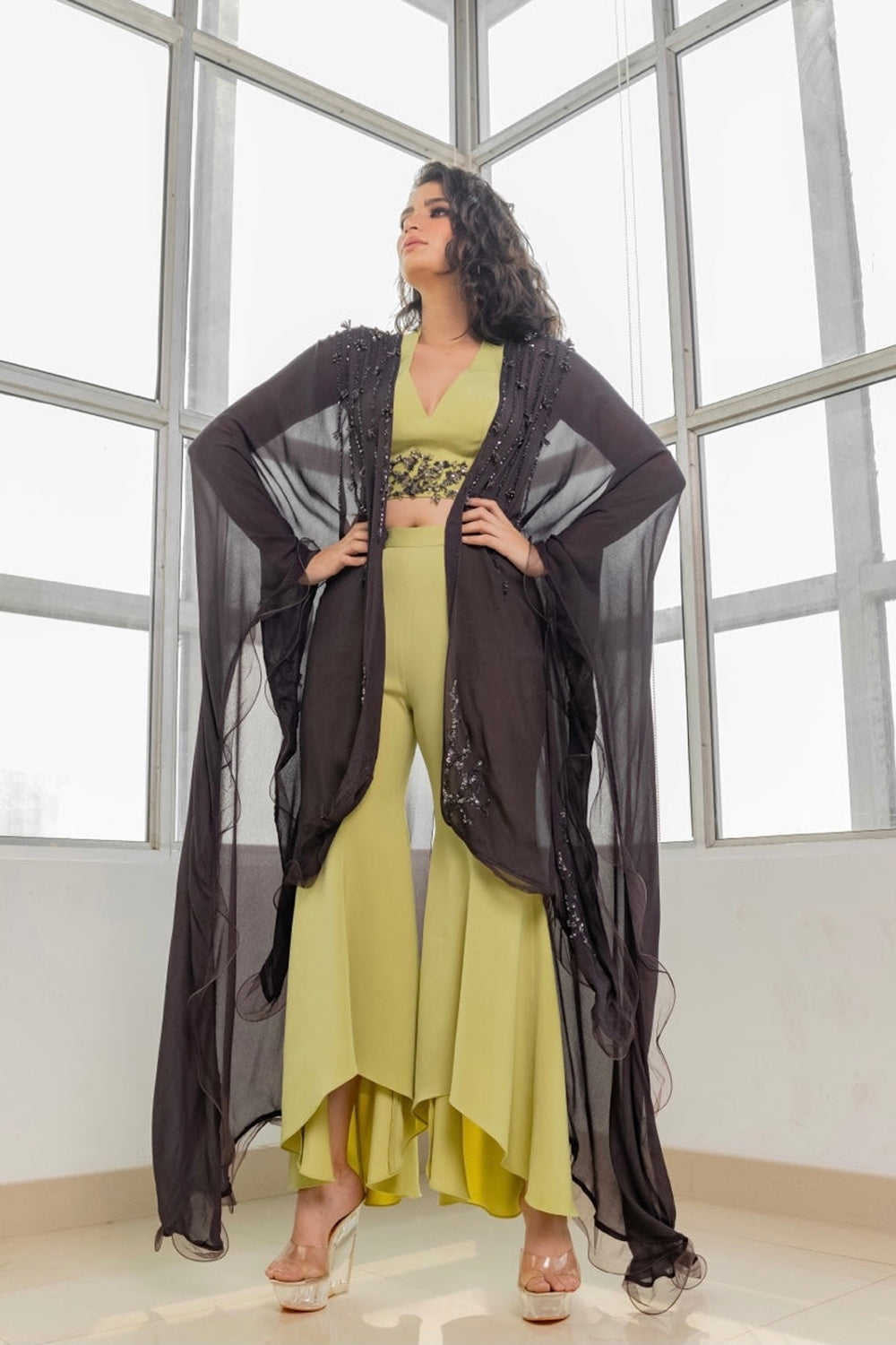 Pant & Crop Top and Cape