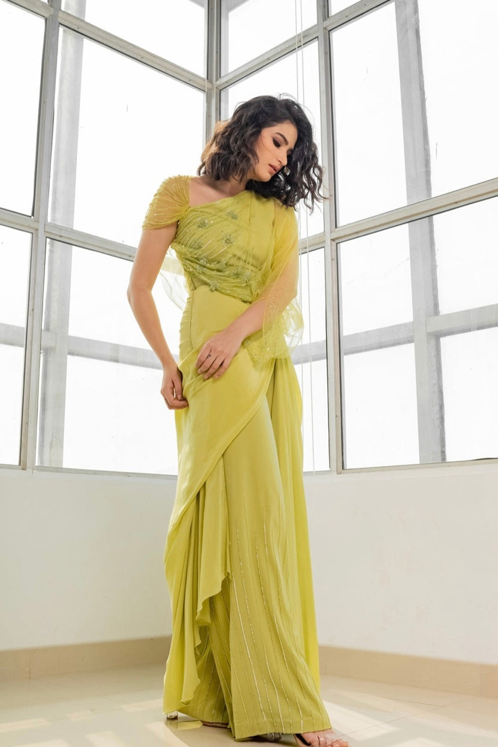 Mint Green Draped Jumpsuit