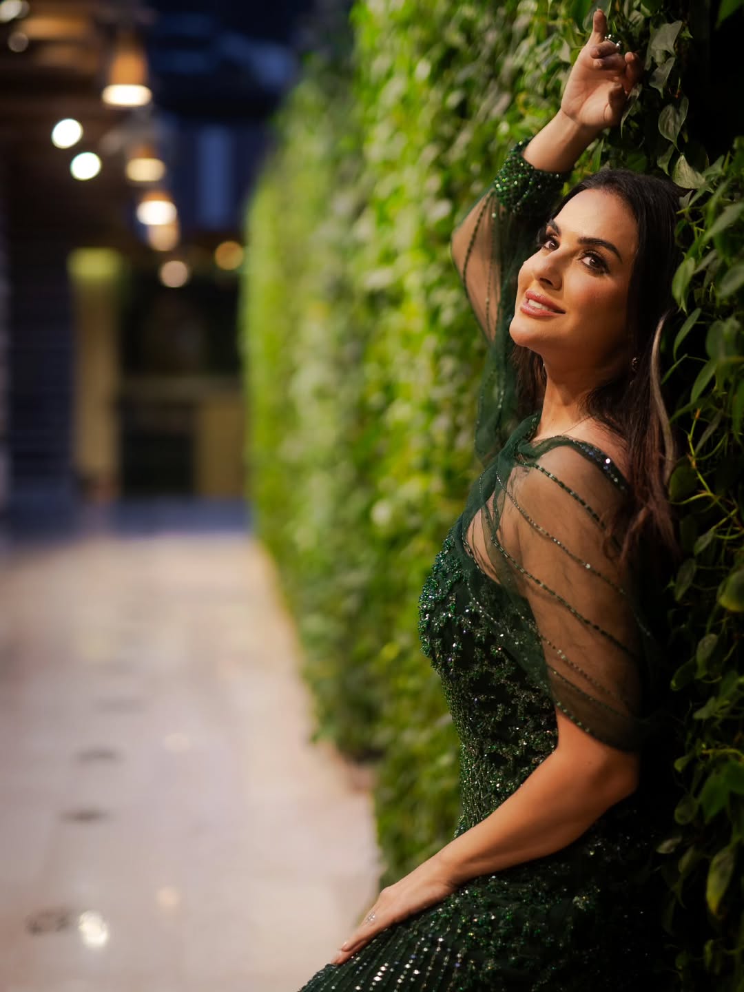 Sara Arfeen Khan in Emerald Mirage Gown