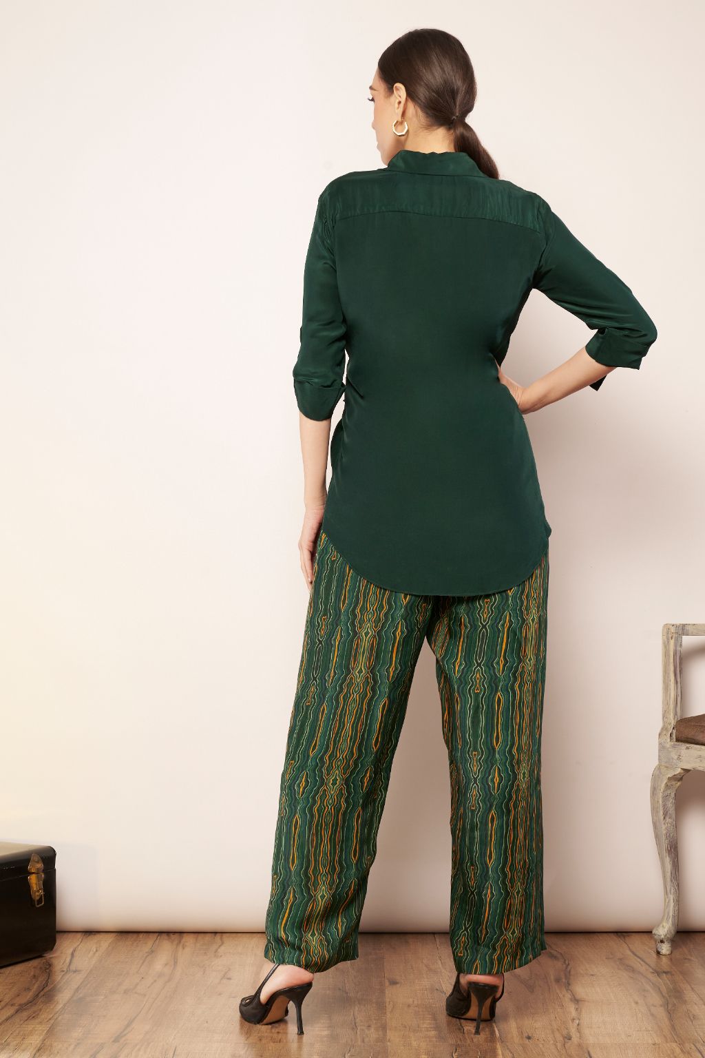 Deep Emerald satin top