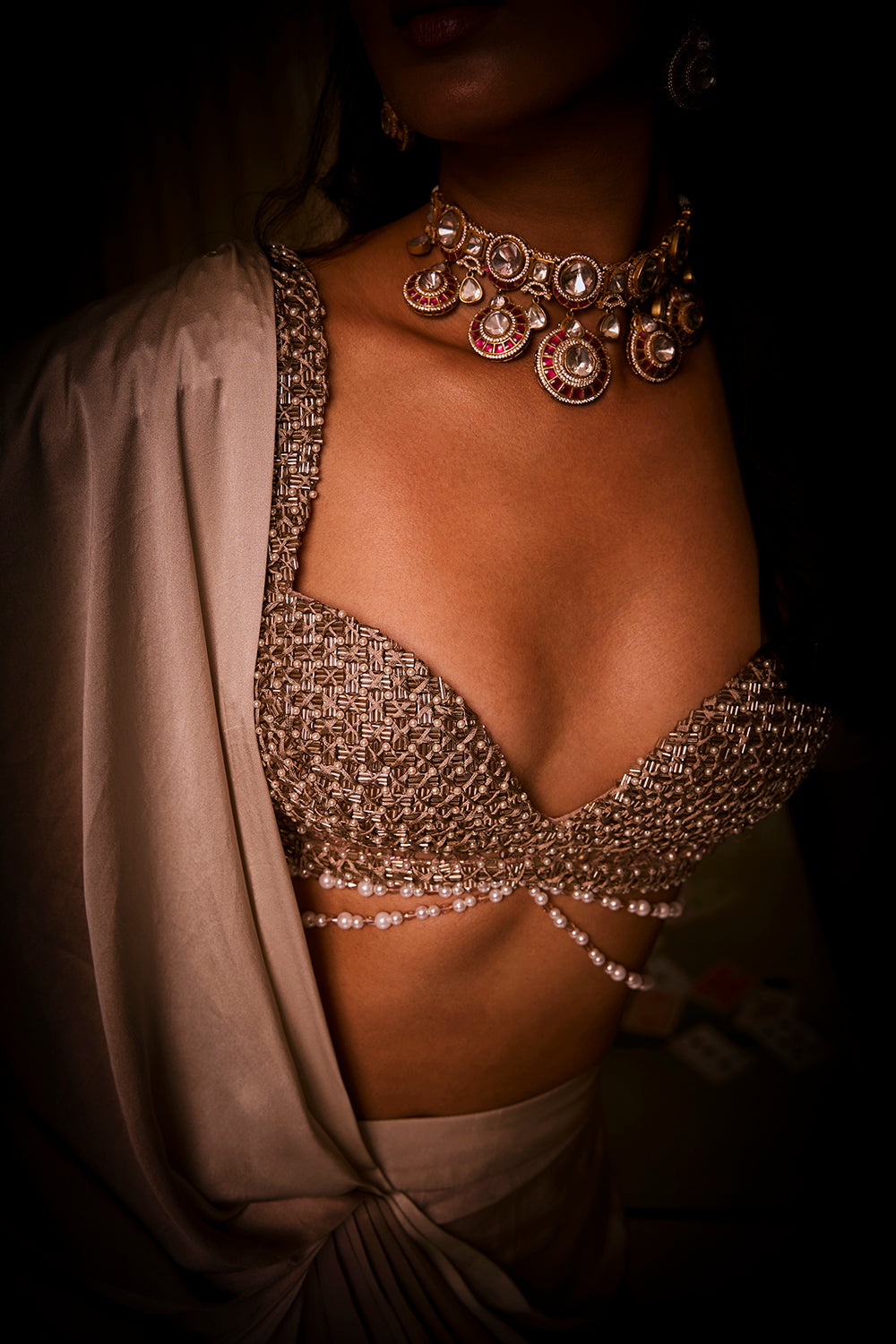 Pure Silk Satin Pre-Draped Saree