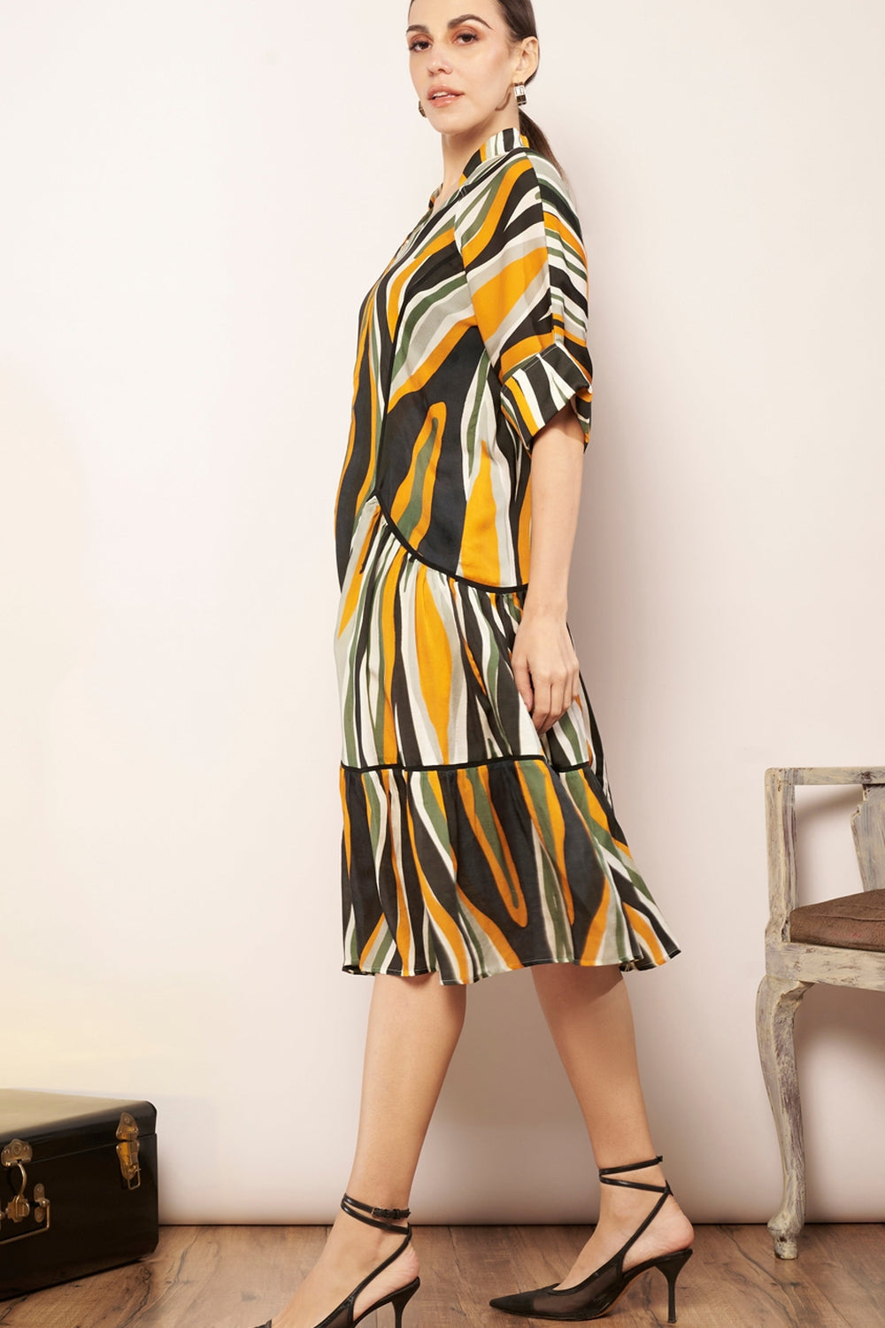 Printed midi dress