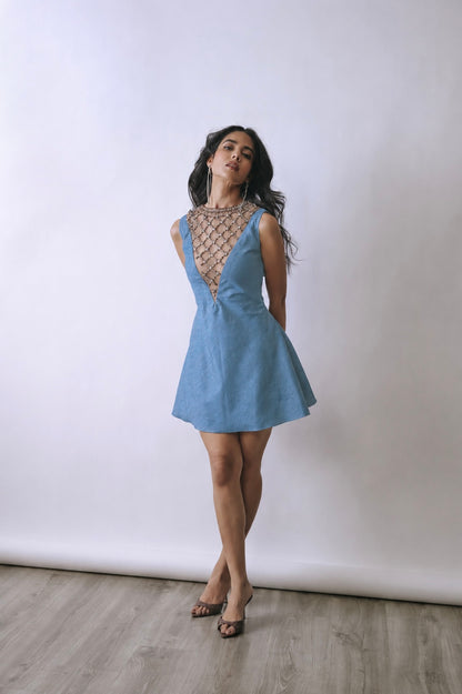 Ice Lattice Mini Dress