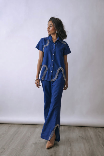 Deep Indigo Amoeba Co-ord Set