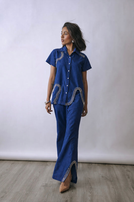 Deep Indigo Amoeba Co-ord Set