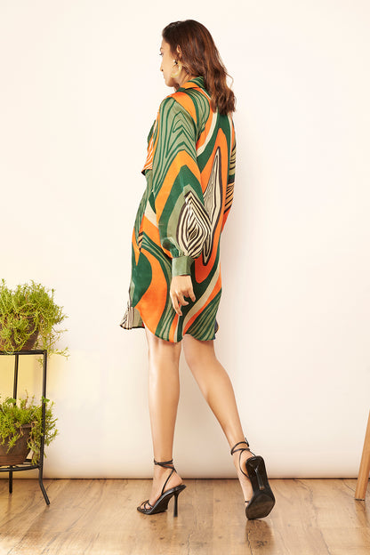 Printed Shirt Dress