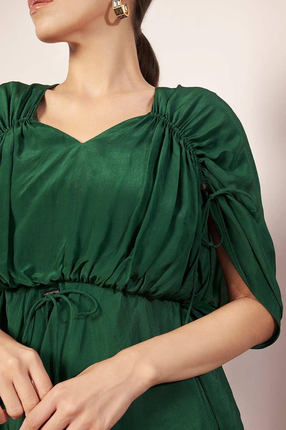 Crepe ruched top