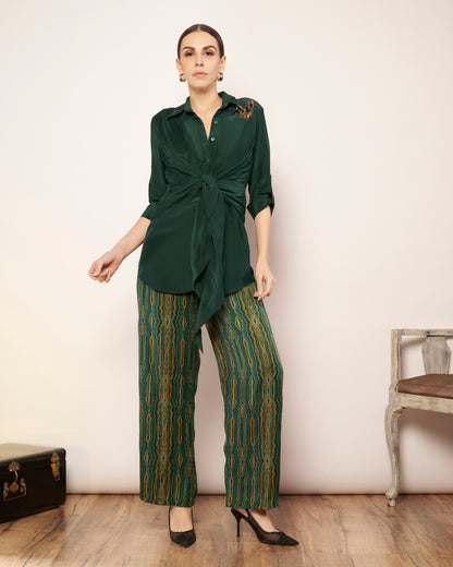 Deep Emerald satin top