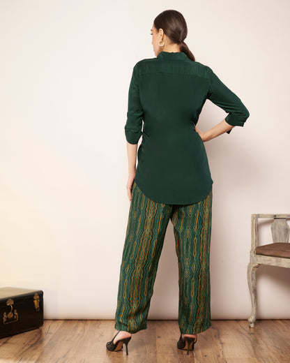 Deep Emerald satin top