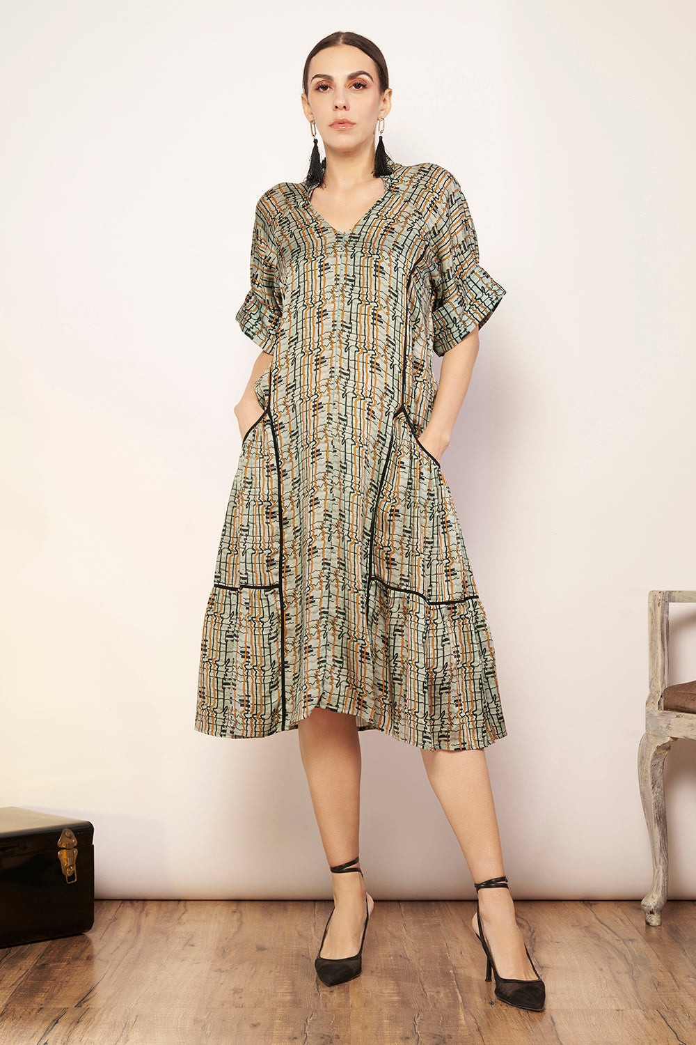 Printed midi dress