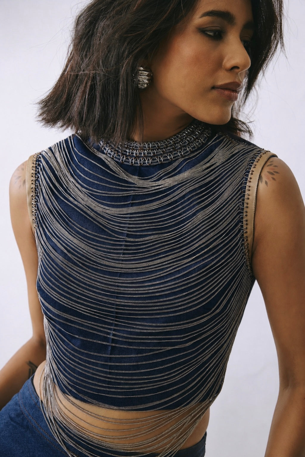 Indigo Cascade Skirt Set