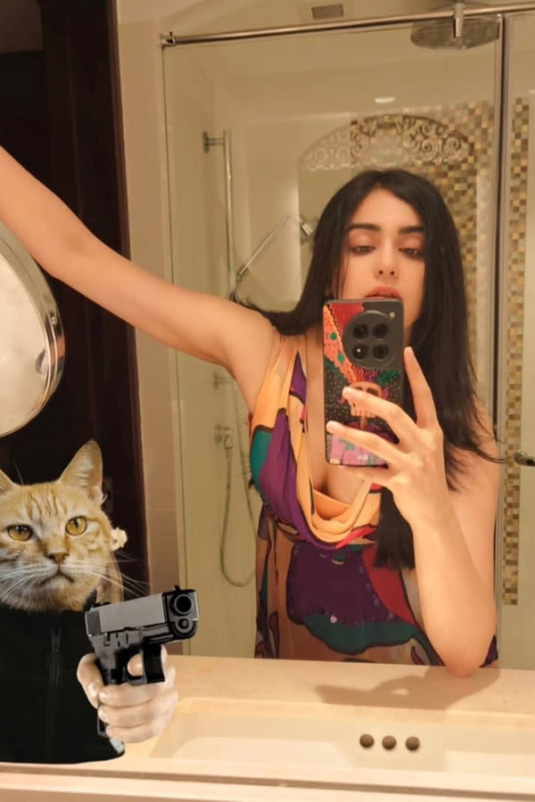 Adah Sharma in Floral Printed Cowl Dress
