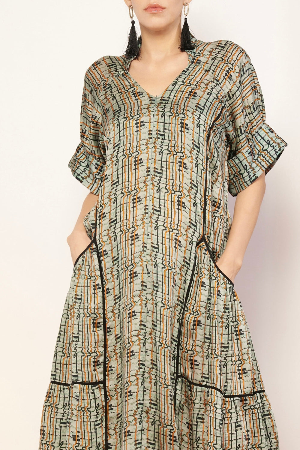 Printed midi dress