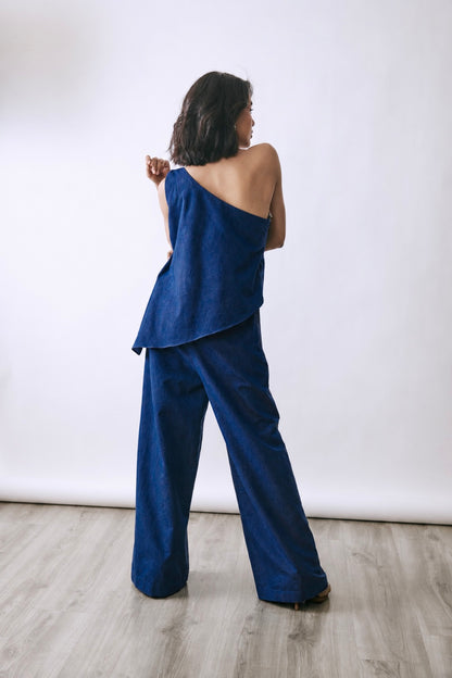 Indigo Drape Embellished Jumpsuit