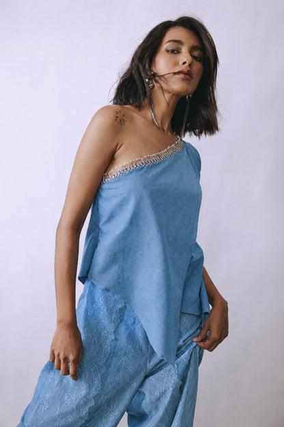 Ice Drape Embellished Jumpsuit