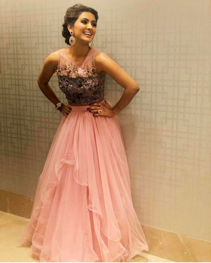 GEETA BASRA IN PEACH BLOOM EMBELLISHED CO-ORD SET