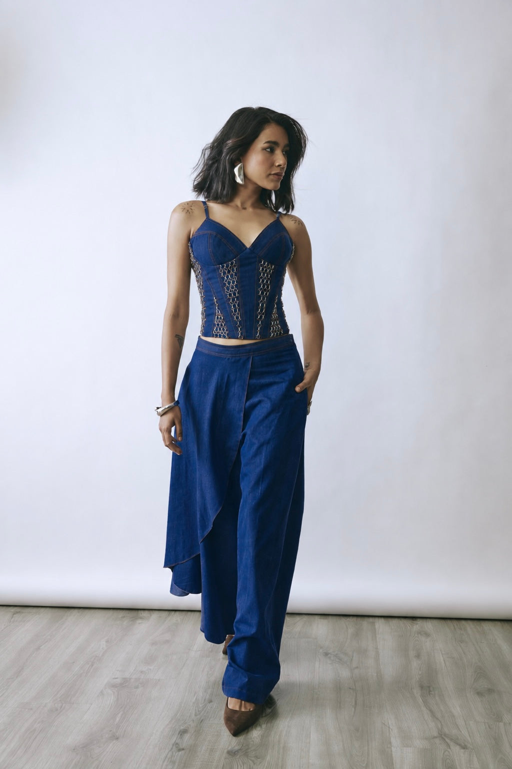 Deep Indigo Lattice Co-Ord Set