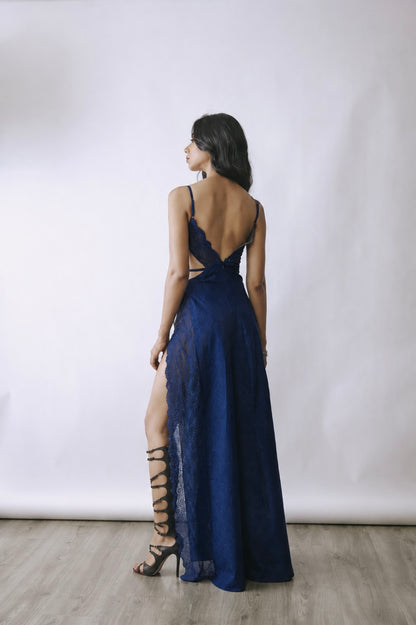 Deep Indigo Eclipse Gown