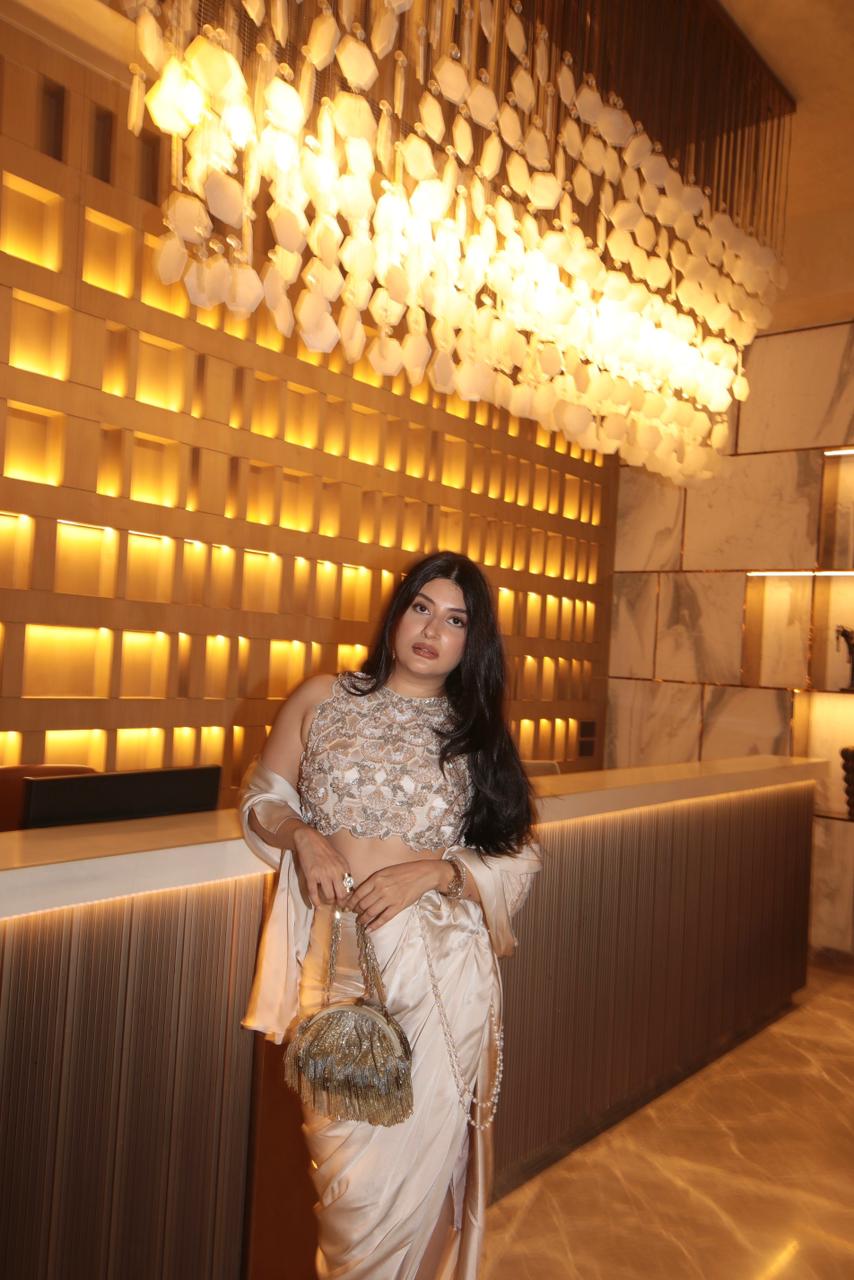 Trishala Sikka in Moonveil Satin Saree