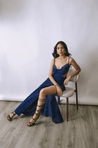 Deep Indigo Eclipse Gown
