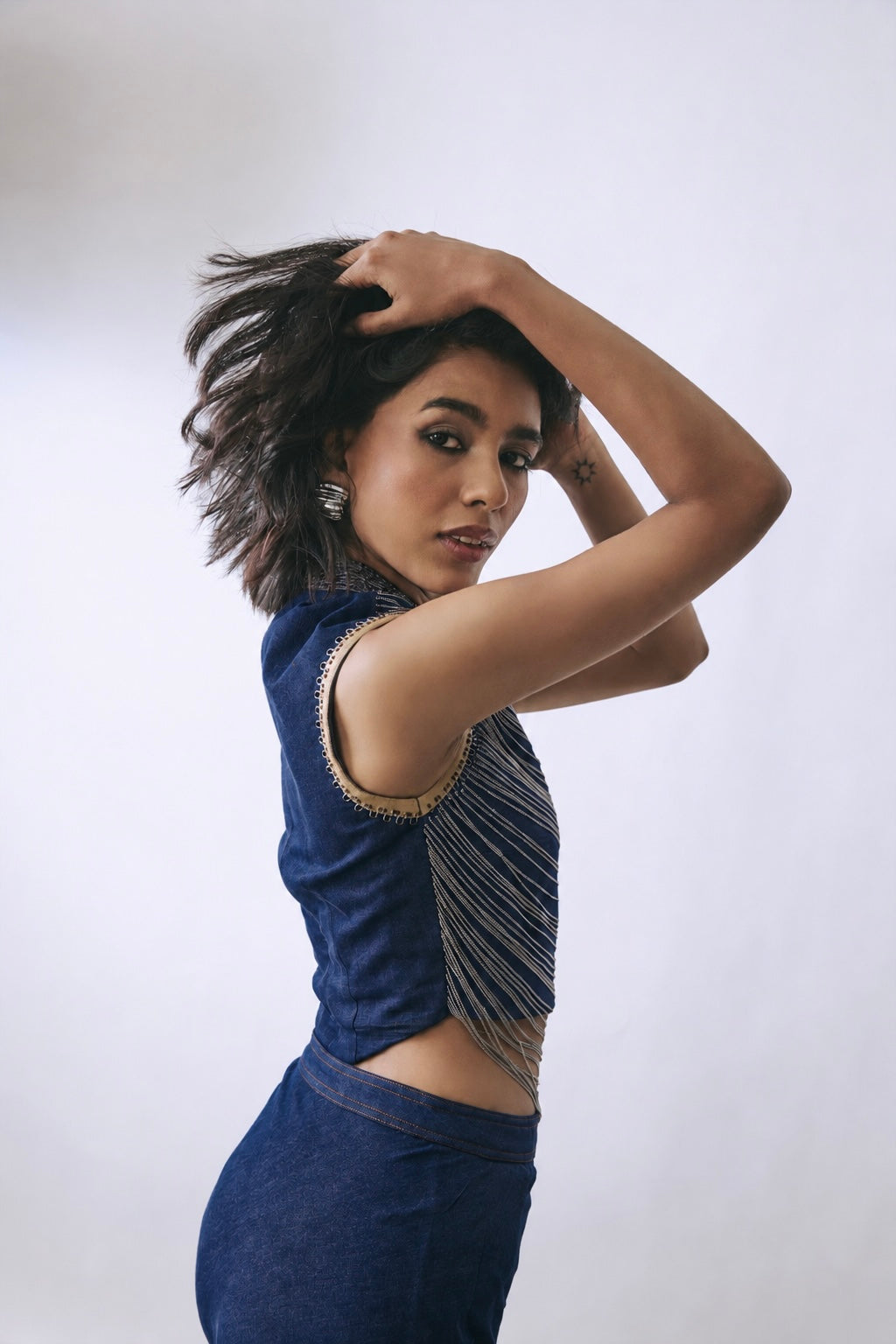 Indigo Cascade Skirt Set
