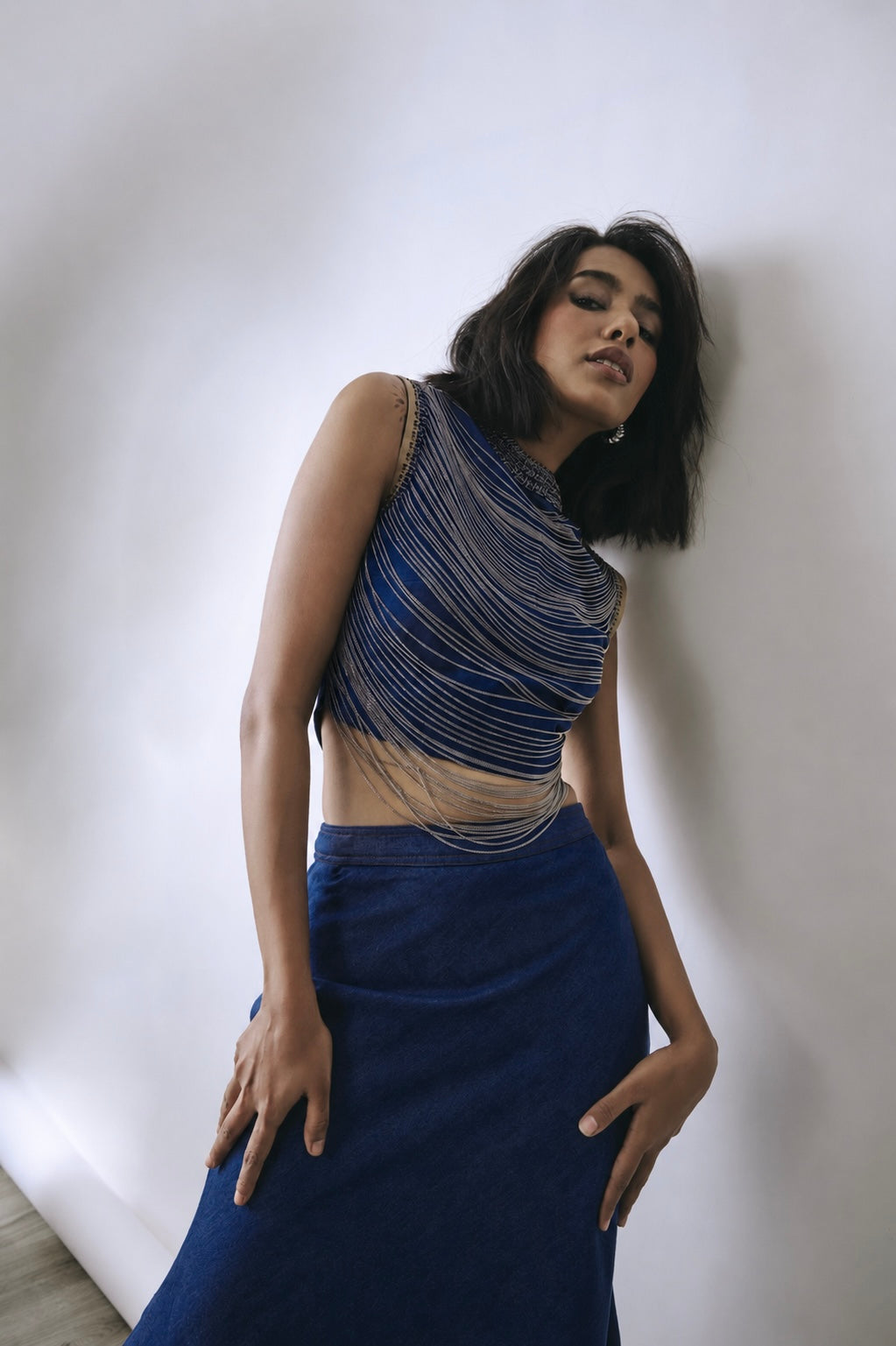 Indigo Cascade Skirt Set