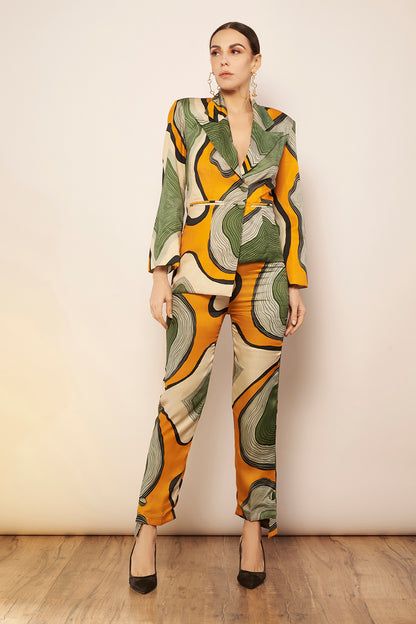 Printed Asymmetric Blazer