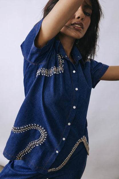 Deep Indigo Amoeba Co-ord Set
