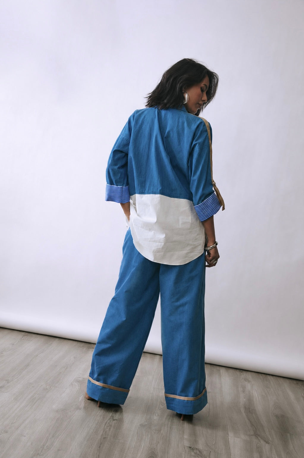 Riviera Fringe Oversized Shirt Co-ord Set