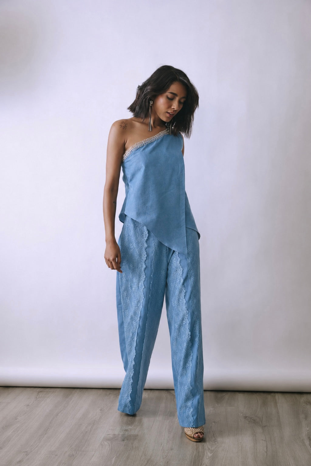 Ice Drape Embellished Jumpsuit
