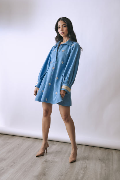 Ice Bloom Mini Dress