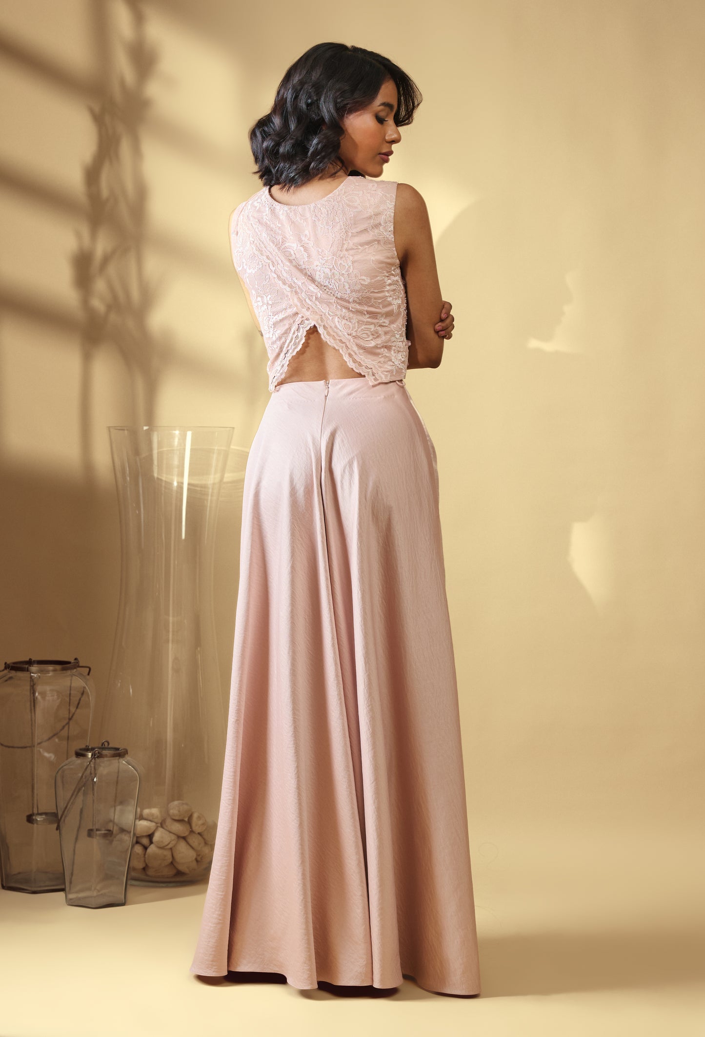 Blush Mirage Embroidered Skirt Set
