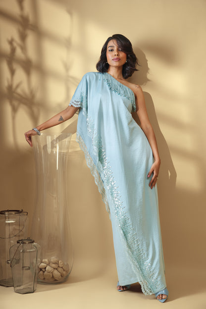 Aurelia Mint Satin Jumpsuit