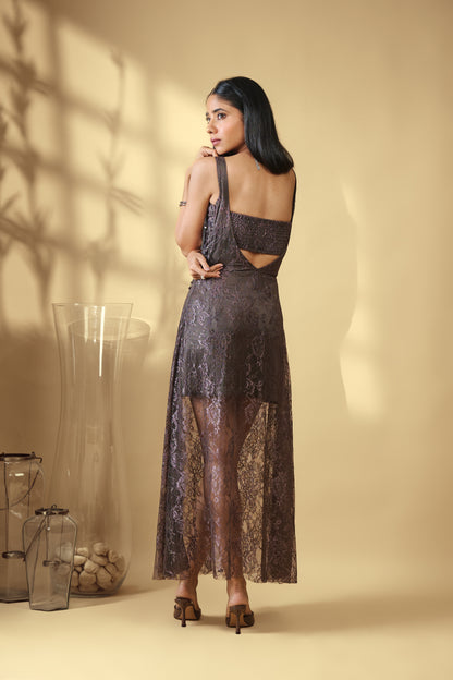 Velvet Eclipse Lace Gown