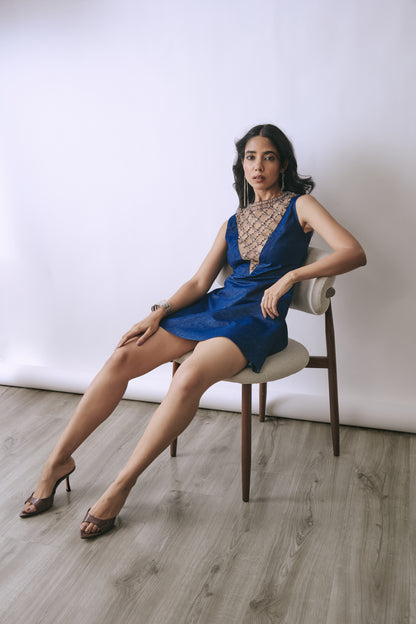 Midnight Lattice Mini Dress
