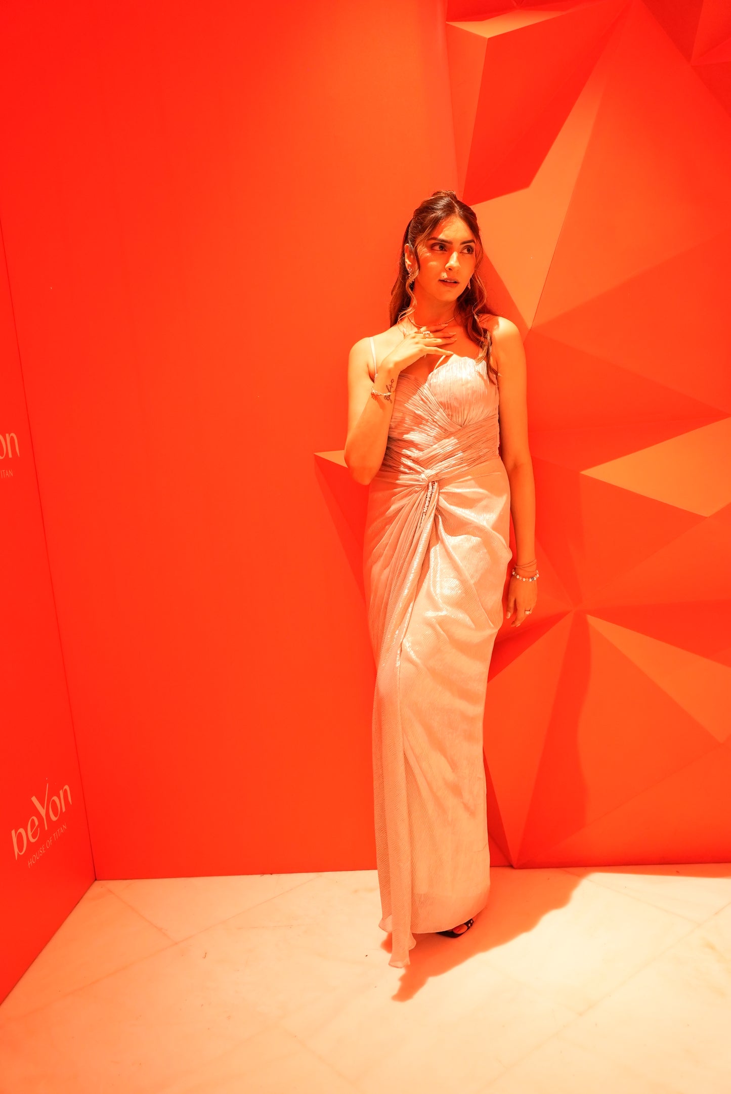 PRIYANKA RAMSEY IN IVORY RADIANCE CAPE DRESS