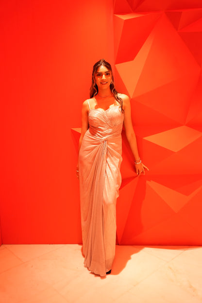 PRIYANKA RAMSEY IN IVORY RADIANCE CAPE DRESS