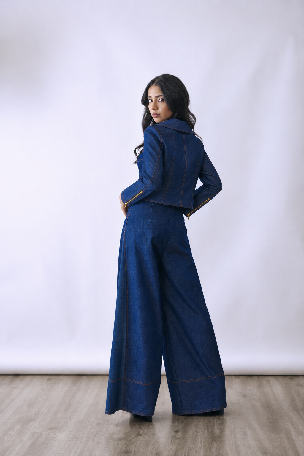 Chain Drape Denim Jacket