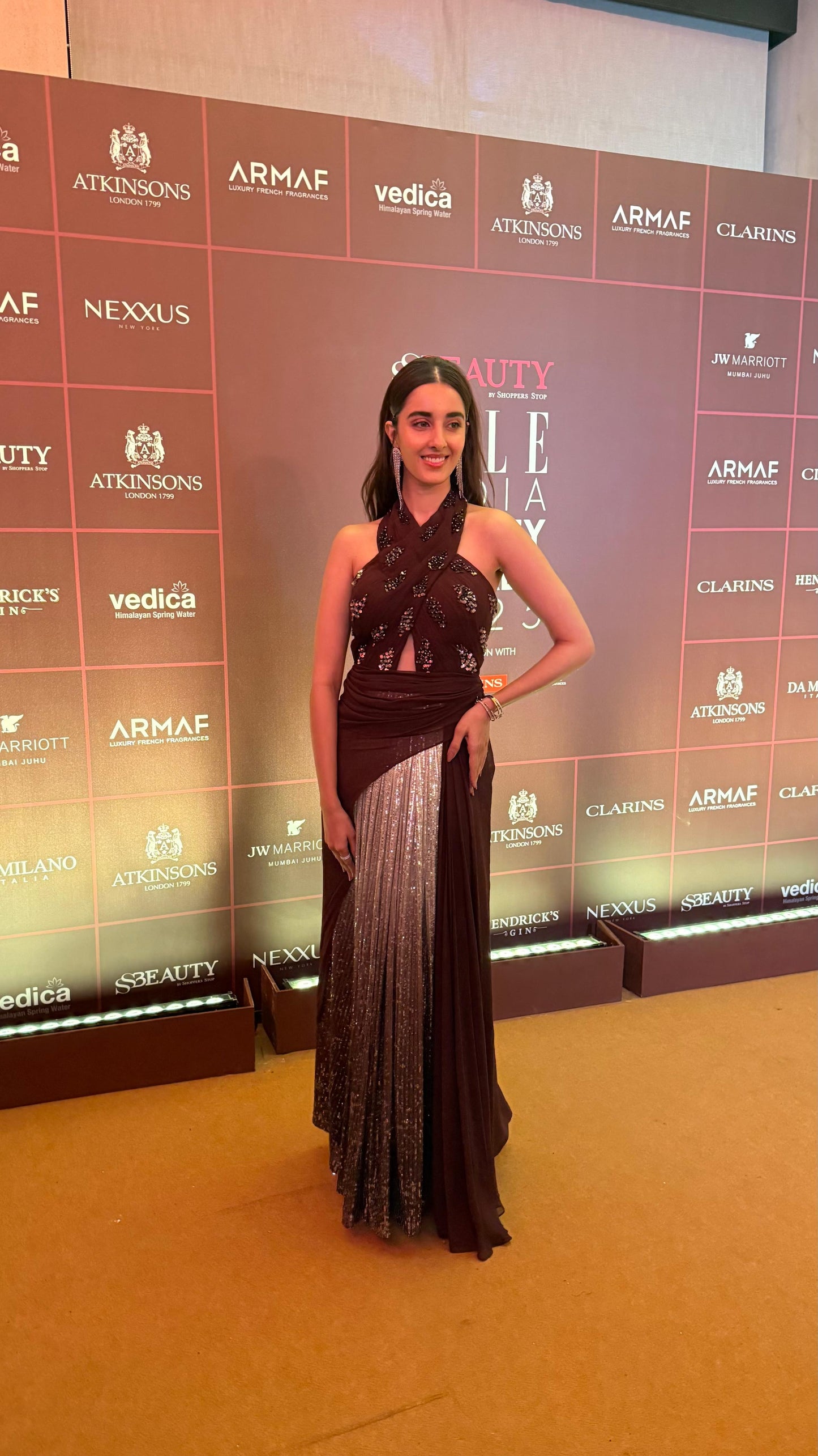Simrat Kaur Randhawa in Noir Rose Ombre Gown