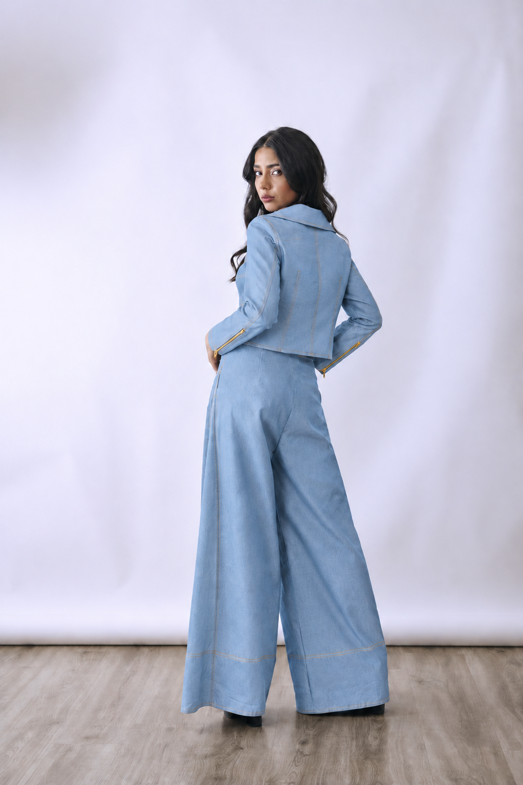 Chain Drape Denim Jacket