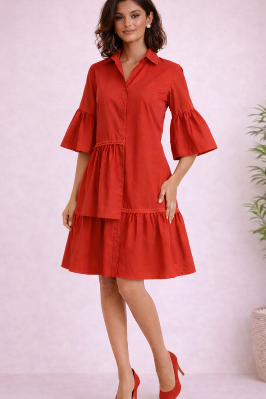 Ruby Flow Layered Cotton Dress