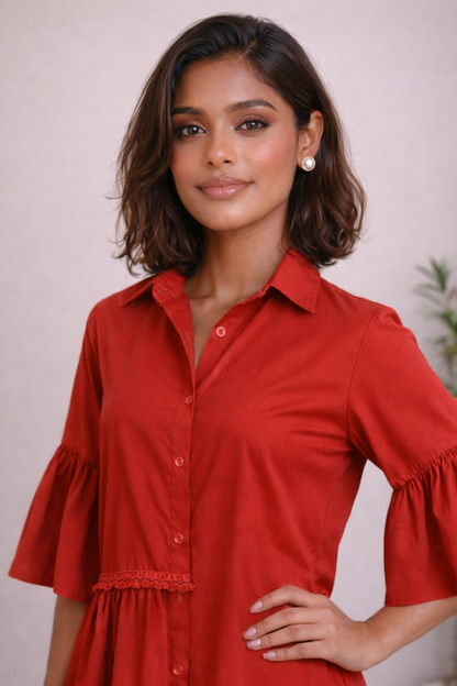 Ruby Flow Layered Cotton Dress