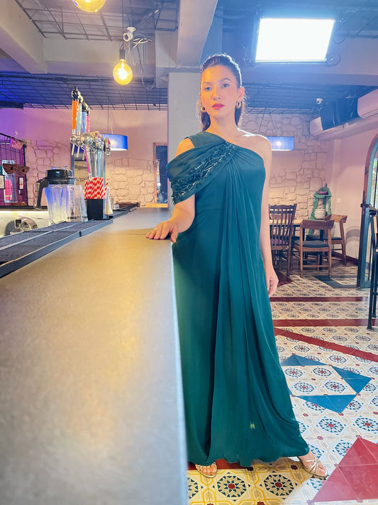 GAUHAR KHAN IN EMERALD ECLIPSE JUMPSUIT